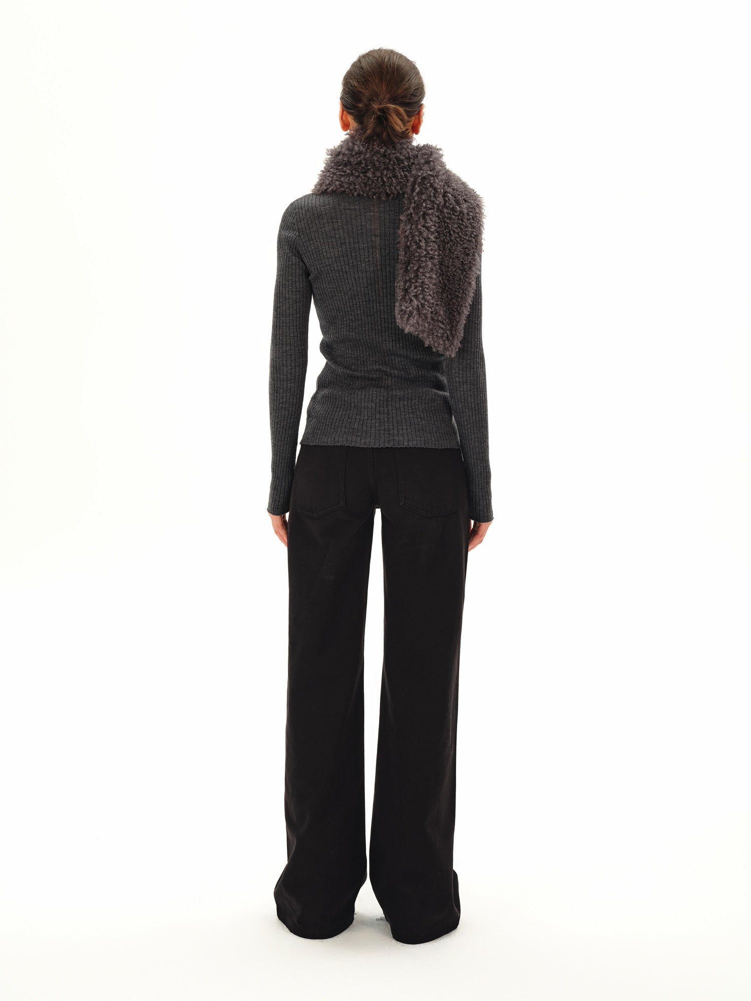 Northbutsouth Lightweight Merino Wool Ribbed Knit Long Sleeve Top