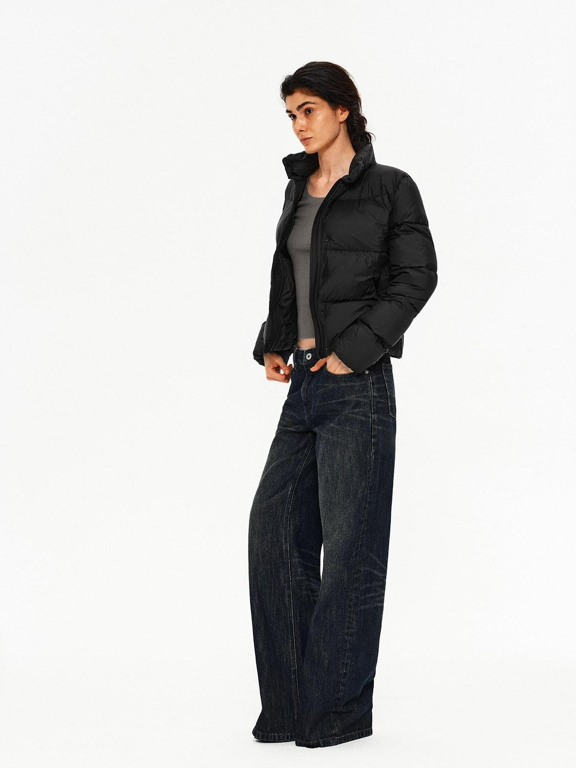 Northbutsouth Lightweight Quilted Stand Collar Women&