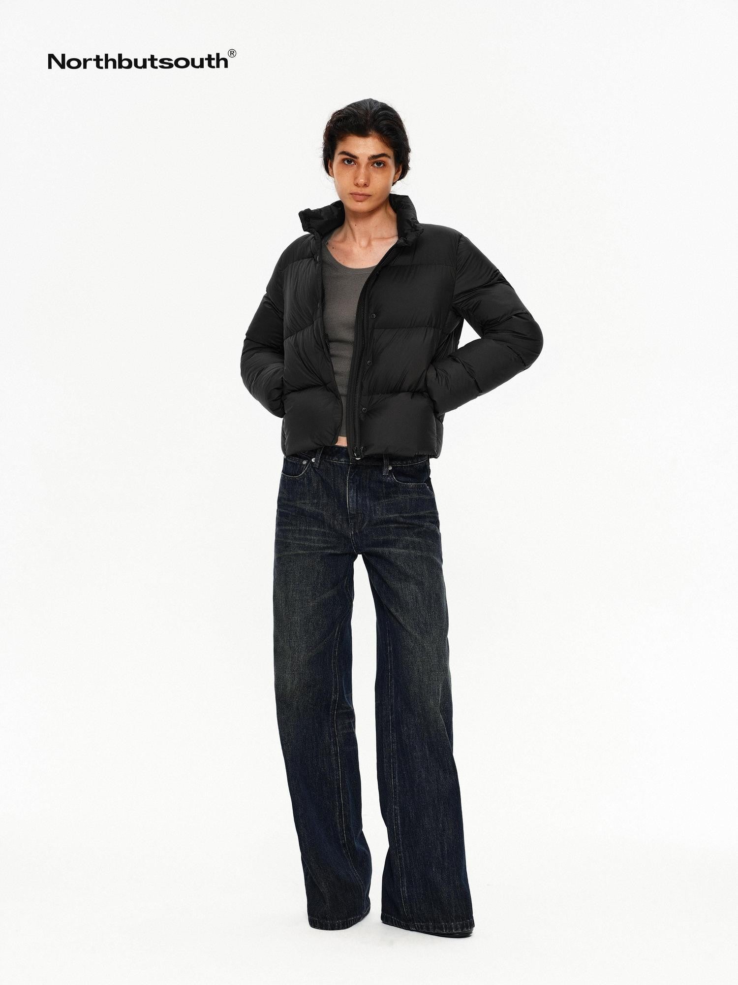 Northbutsouth Lightweight Quilted Stand Collar Women&