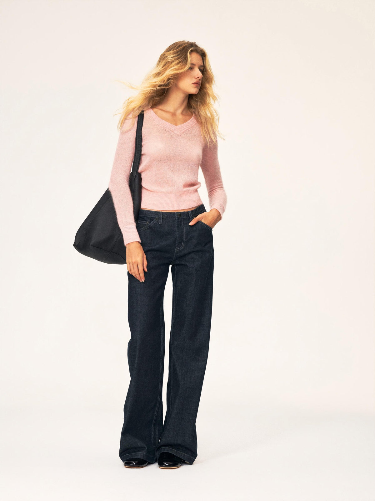 Northbutsouth Lightweight Ribbed Color Block V-neck Women&