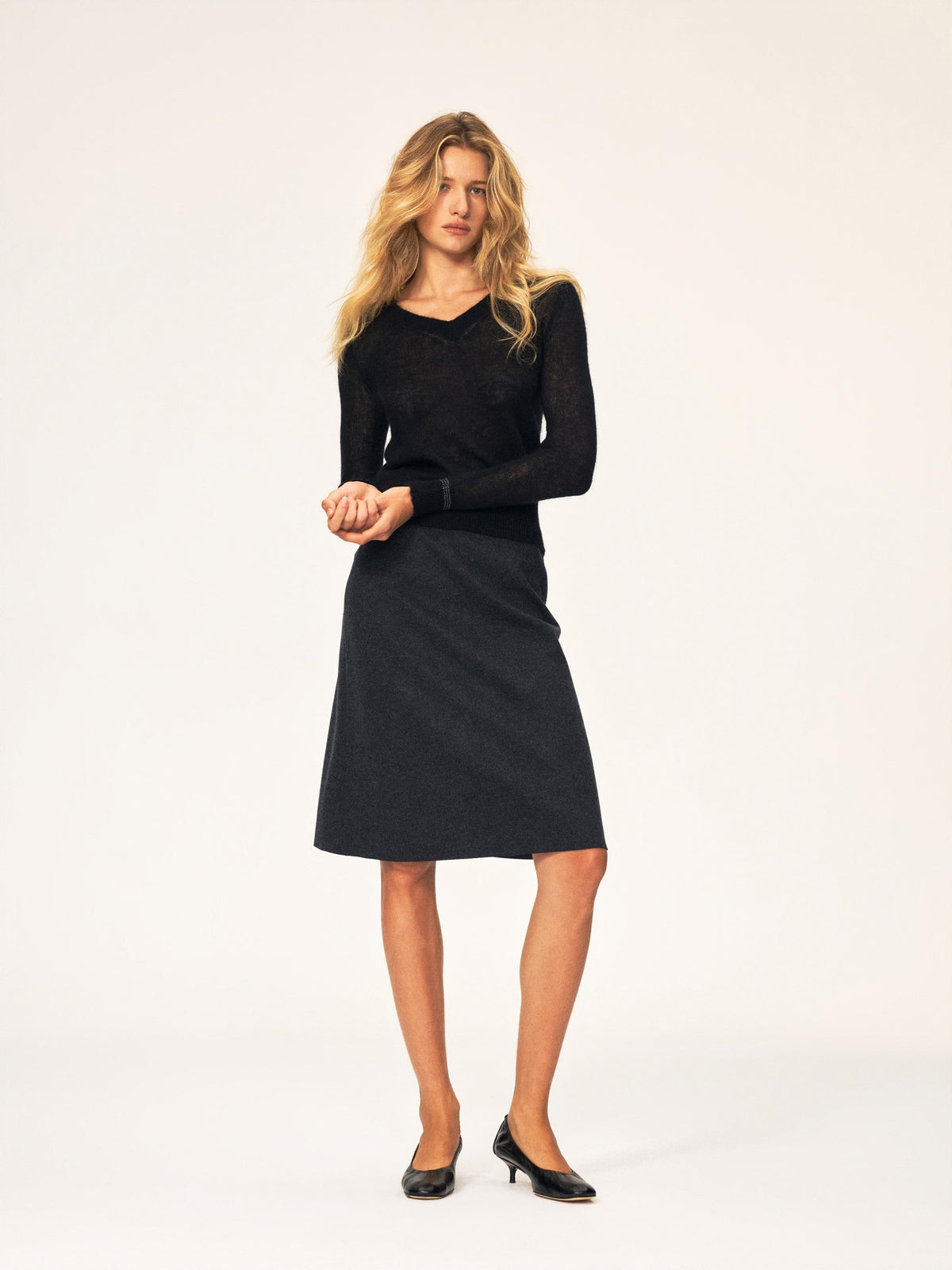 Northbutsouth Lightweight Ribbed Color Block V-neck Women&