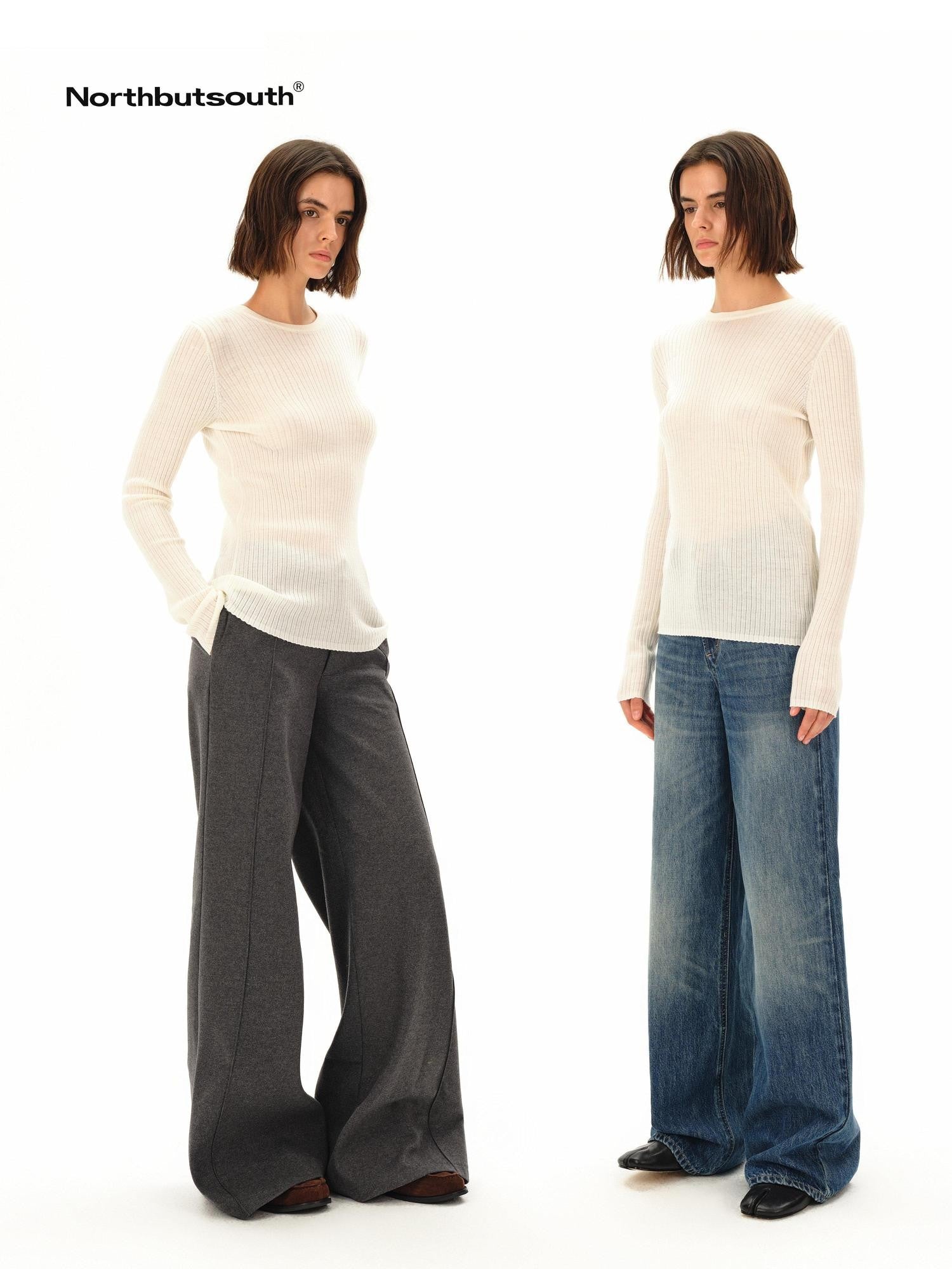 Northbutsouth Lightweight Ribbed Crew Neck Women&