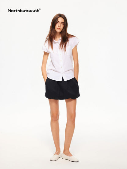 Northbutsouth Lightweight Ruched Balloon Hem Waistless Lined Women&