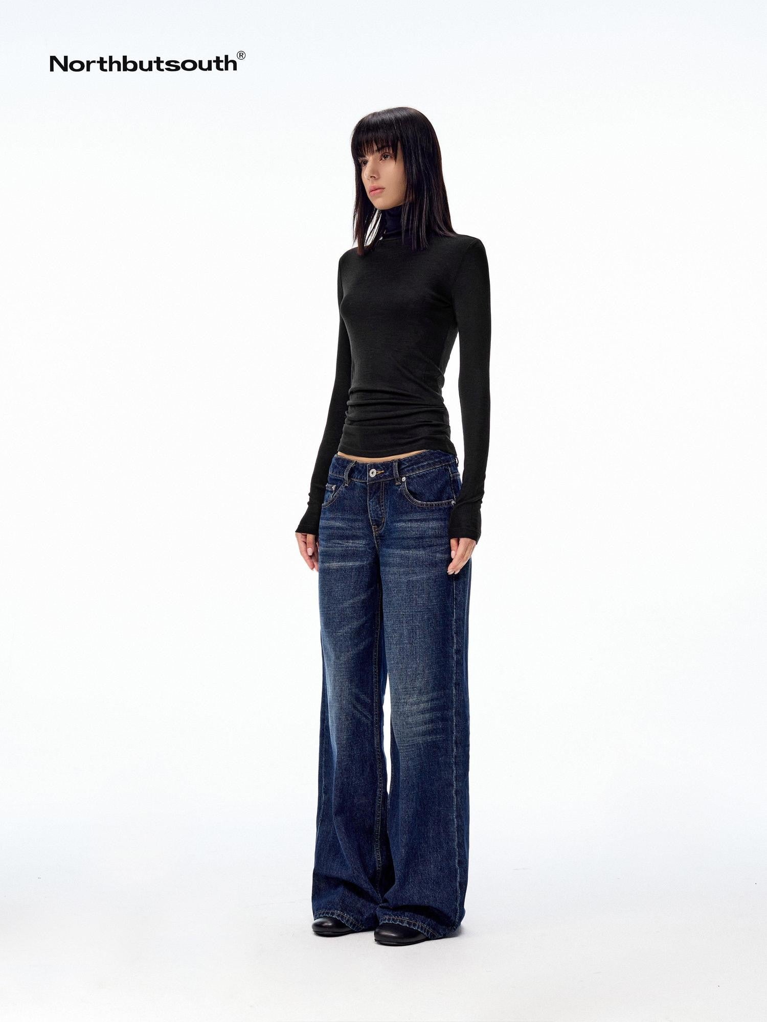 Northbutsouth Lightweight Slim High Neck Pullover Women&