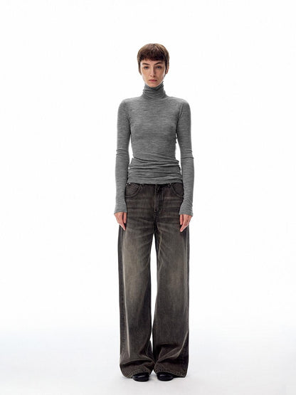 Northbutsouth Lightweight Slim High Neck Pullover Women&