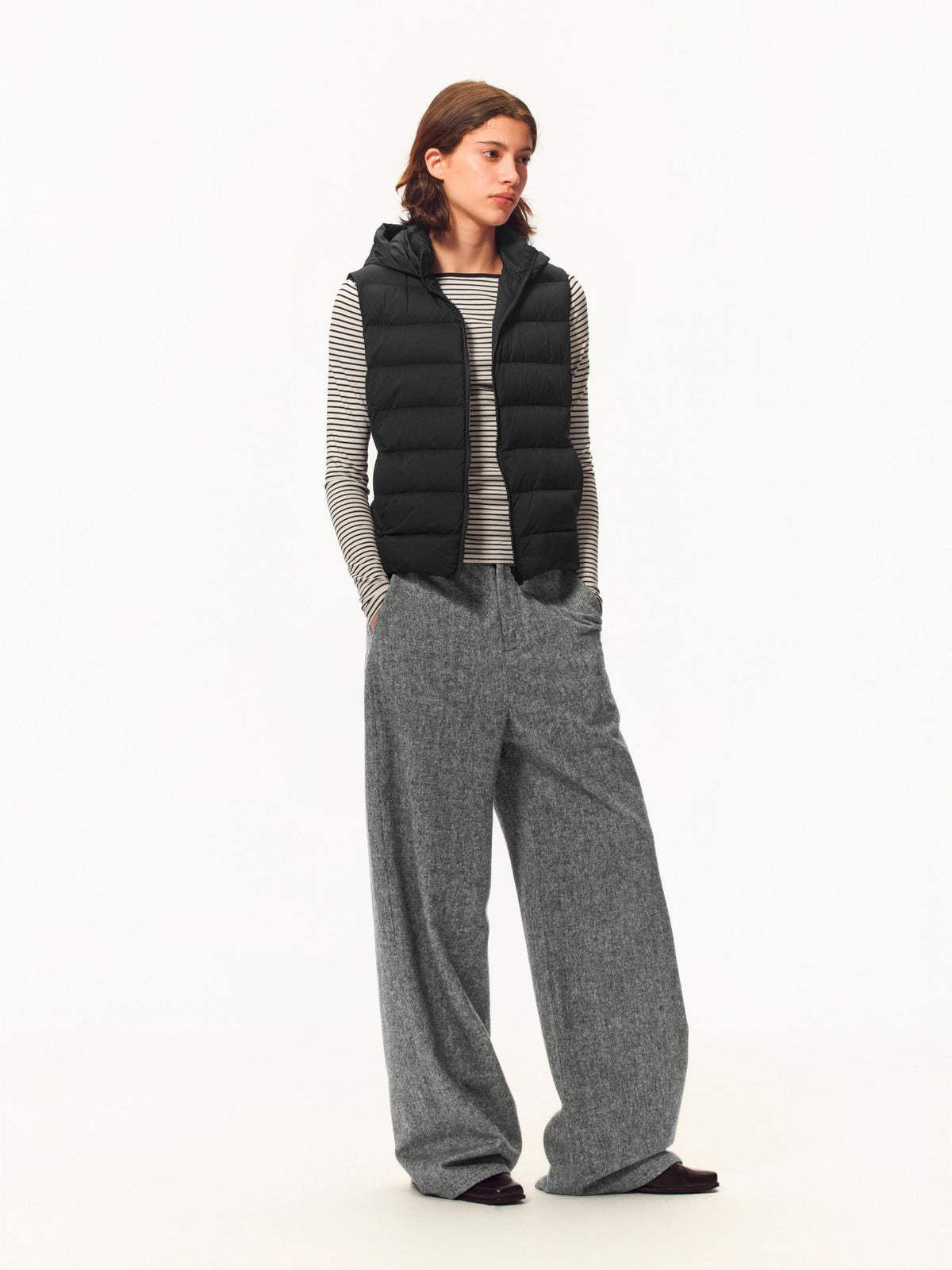 Northbutsouth Lightweight Stand Collar Detachable Hood 90 White Duck Down Women&