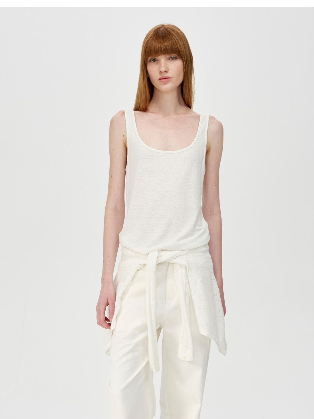 Northbutsouth Lightweight U Neck Linen Blend Relaxed Holiday Vest