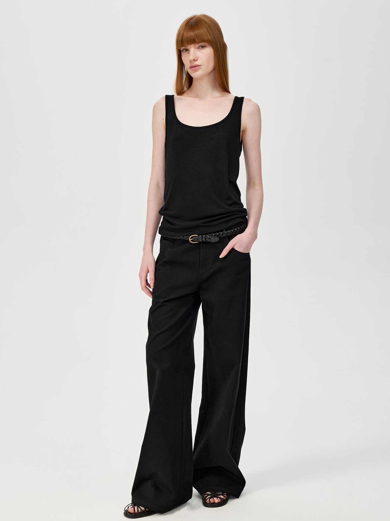 Northbutsouth Lightweight U Neck Linen Blend Relaxed Holiday Vest