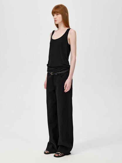 Northbutsouth Lightweight U Neck Linen Blend Relaxed Holiday Vest