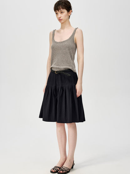 Northbutsouth Linen Relaxed Frayed Edge Ribbed Vest