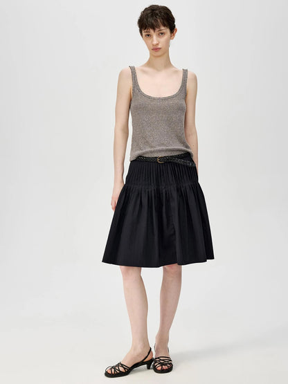 Linen Relaxed Frayed Edge Ribbed Vest