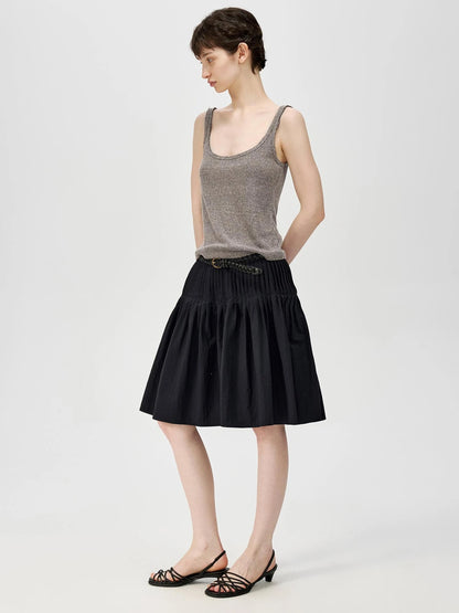 Linen Relaxed Frayed Edge Ribbed Vest