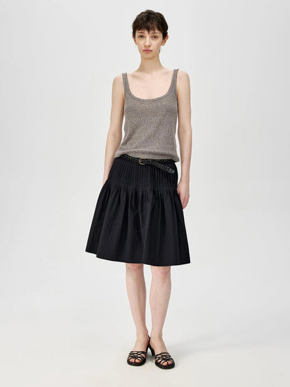 Linen Relaxed Frayed Edge Ribbed Vest