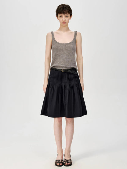 Linen Relaxed Frayed Edge Ribbed Vest