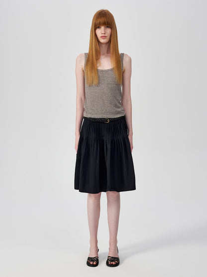 Northbutsouth Linen Relaxed Frayed Edge Ribbed Vest