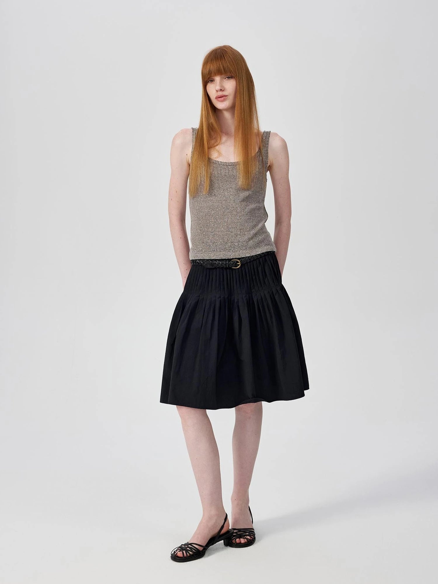 Linen Relaxed Frayed Edge Ribbed Vest