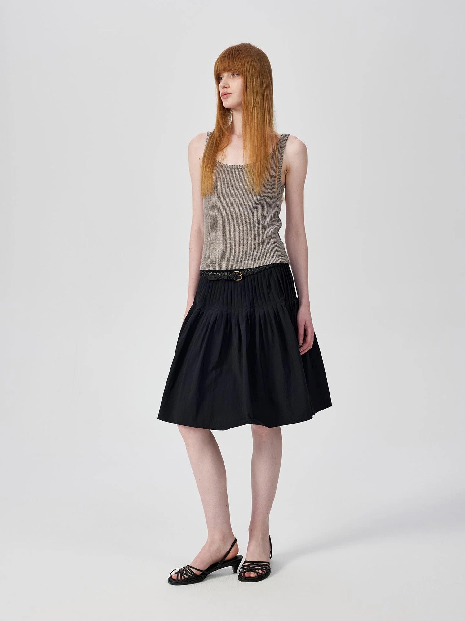 Linen Relaxed Frayed Edge Ribbed Vest