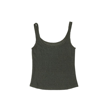 Northbutsouth Linen Relaxed Frayed Edge Ribbed Vest MISSTT
