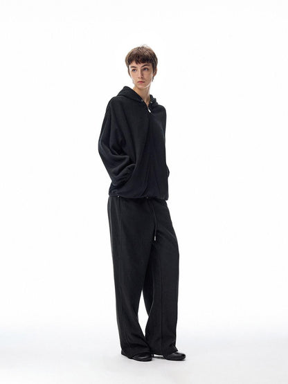 Northbutsouth Loose Thermal Fleece Elastic Waist Curved Women&
