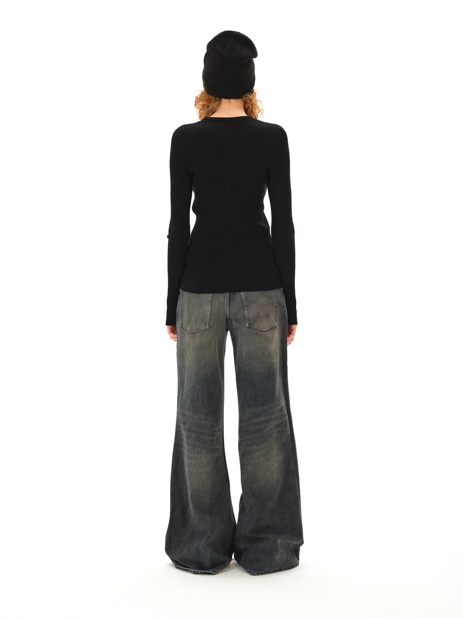 Northbutsouth Low Rise Flared Distressed Vintage Wash Jeans
