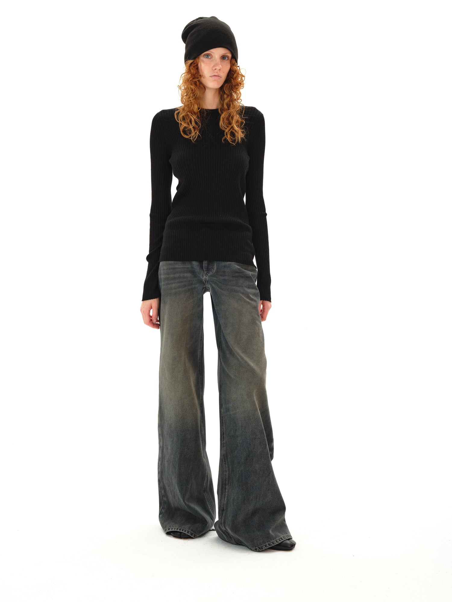 Northbutsouth Low Rise Flared Distressed Vintage Wash Jeans
