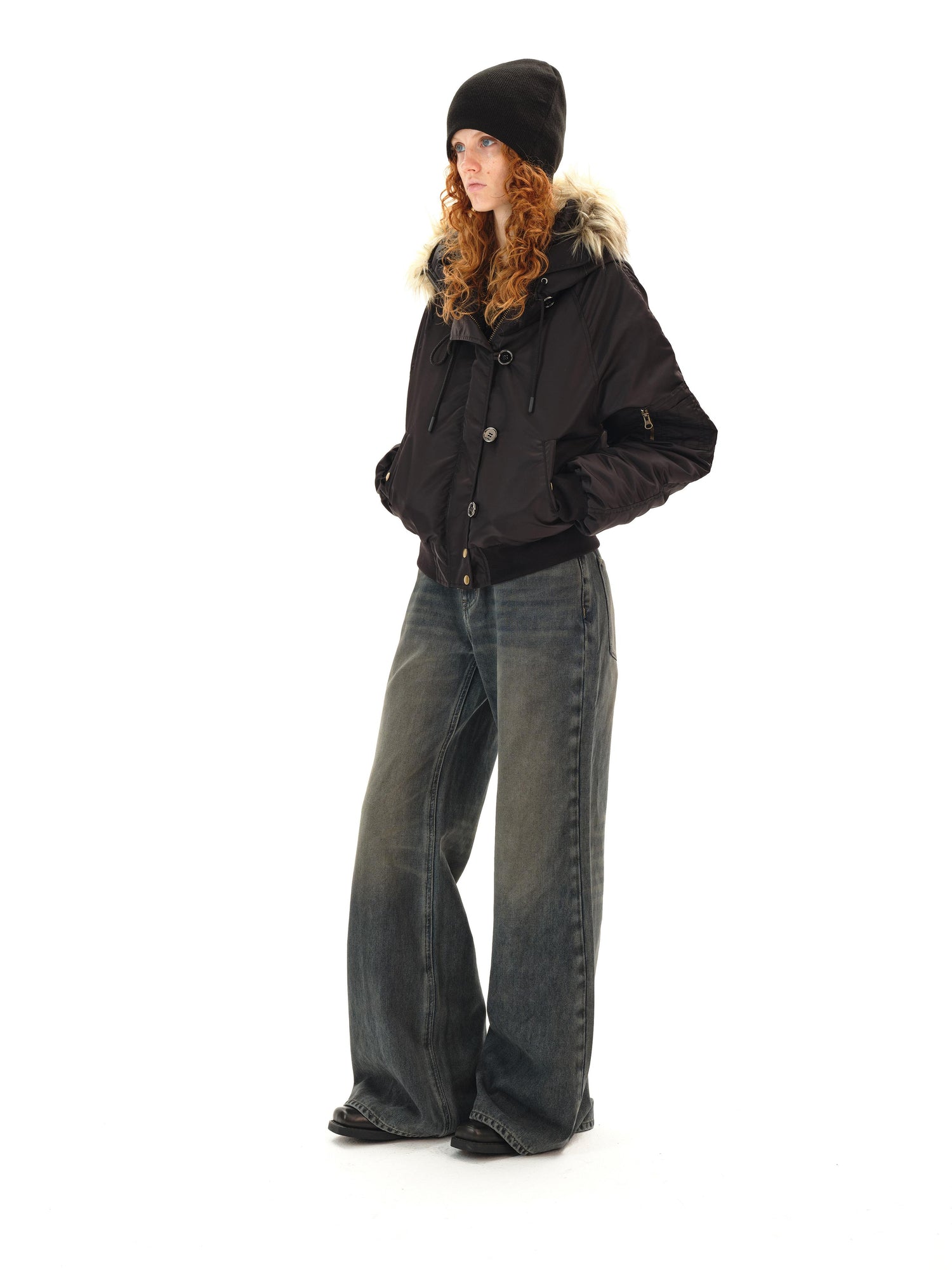 Northbutsouth Low Rise Flared Distressed Vintage Wash Jeans