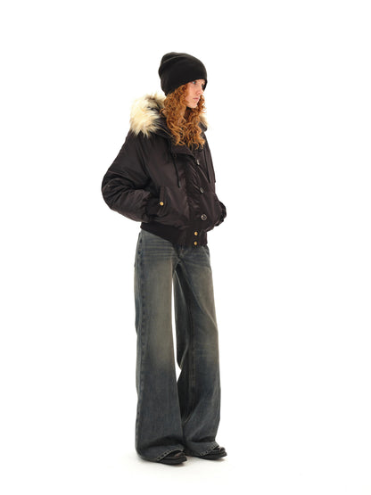Northbutsouth Low Rise Flared Distressed Vintage Wash Jeans