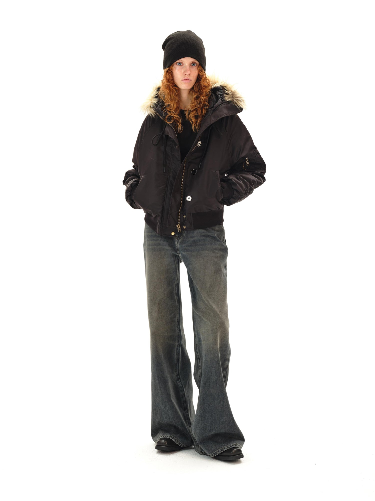 Northbutsouth Low Rise Flared Distressed Vintage Wash Jeans