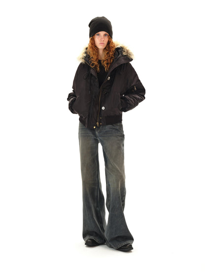 Northbutsouth Low Rise Flared Distressed Vintage Wash Jeans
