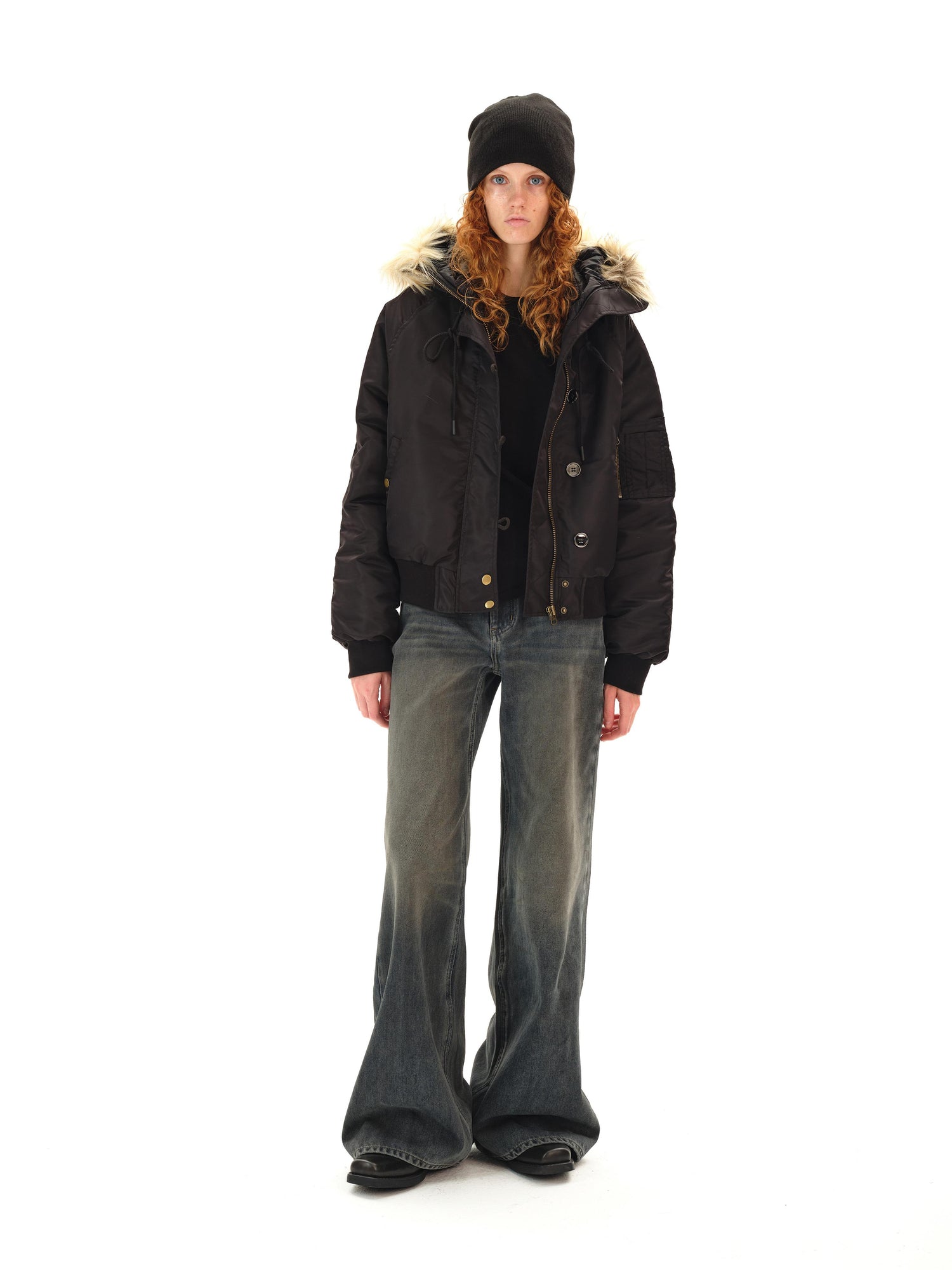 Northbutsouth Low Rise Flared Distressed Vintage Wash Jeans