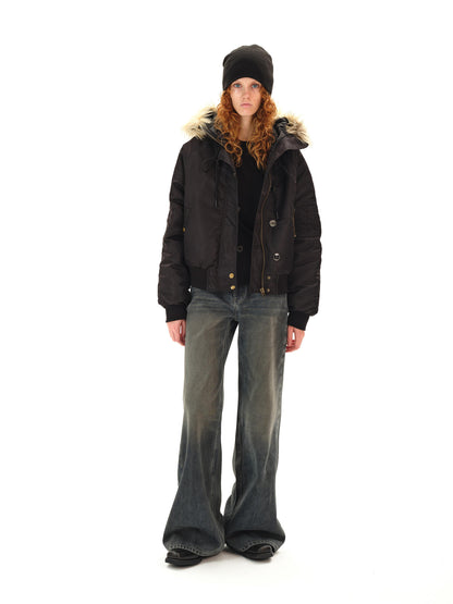 Northbutsouth Low Rise Flared Distressed Vintage Wash Jeans