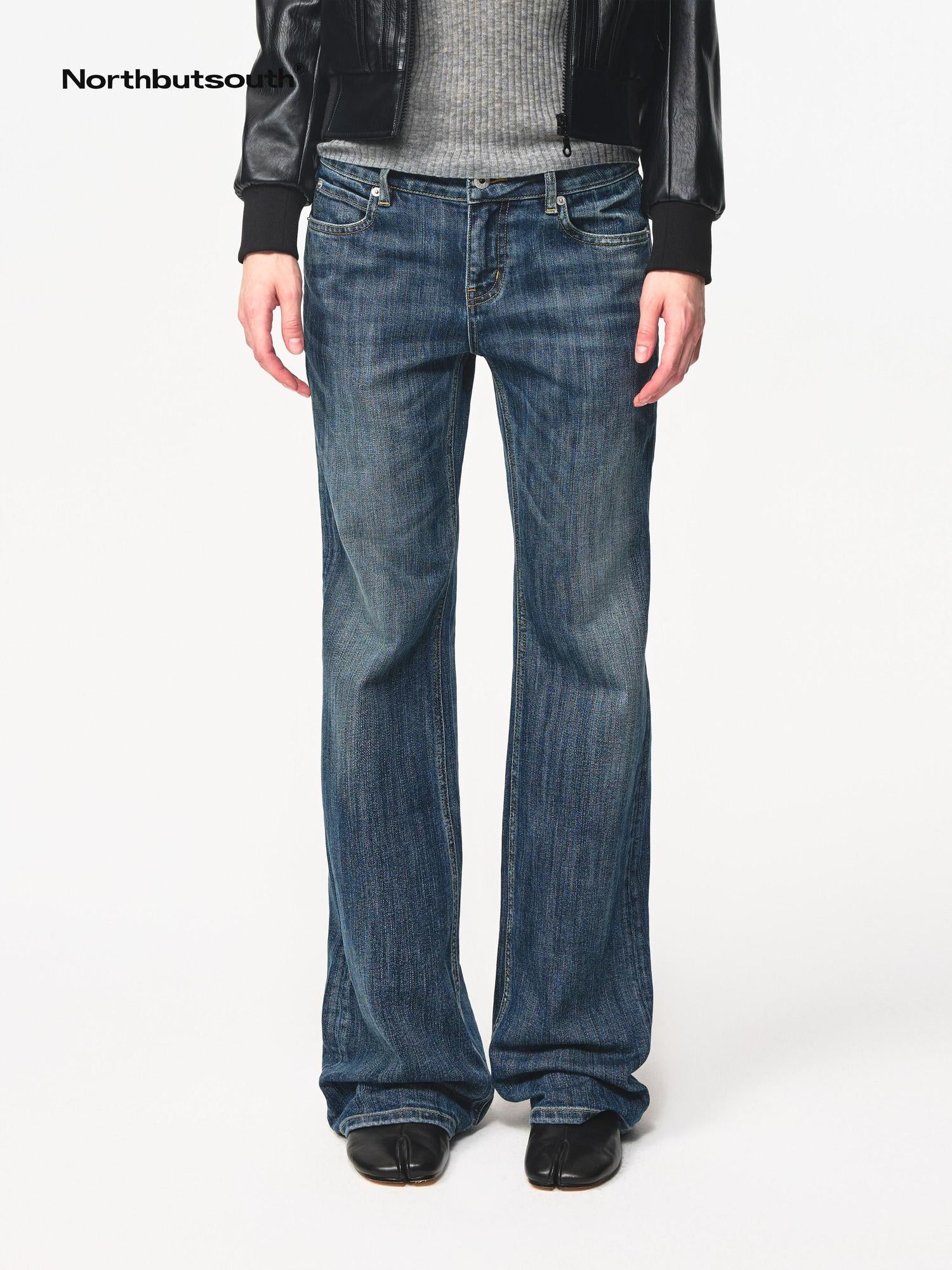 Northbutsouth Low Rise Slim Fit Vintage Washed Stretch Denim Jeans