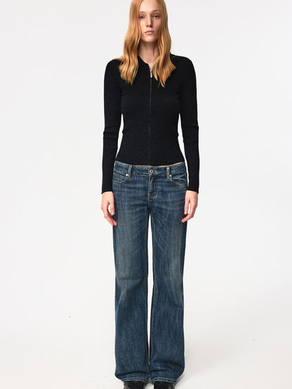 Northbutsouth Low Rise Slim Fit Vintage Washed Stretch Denim Jeans