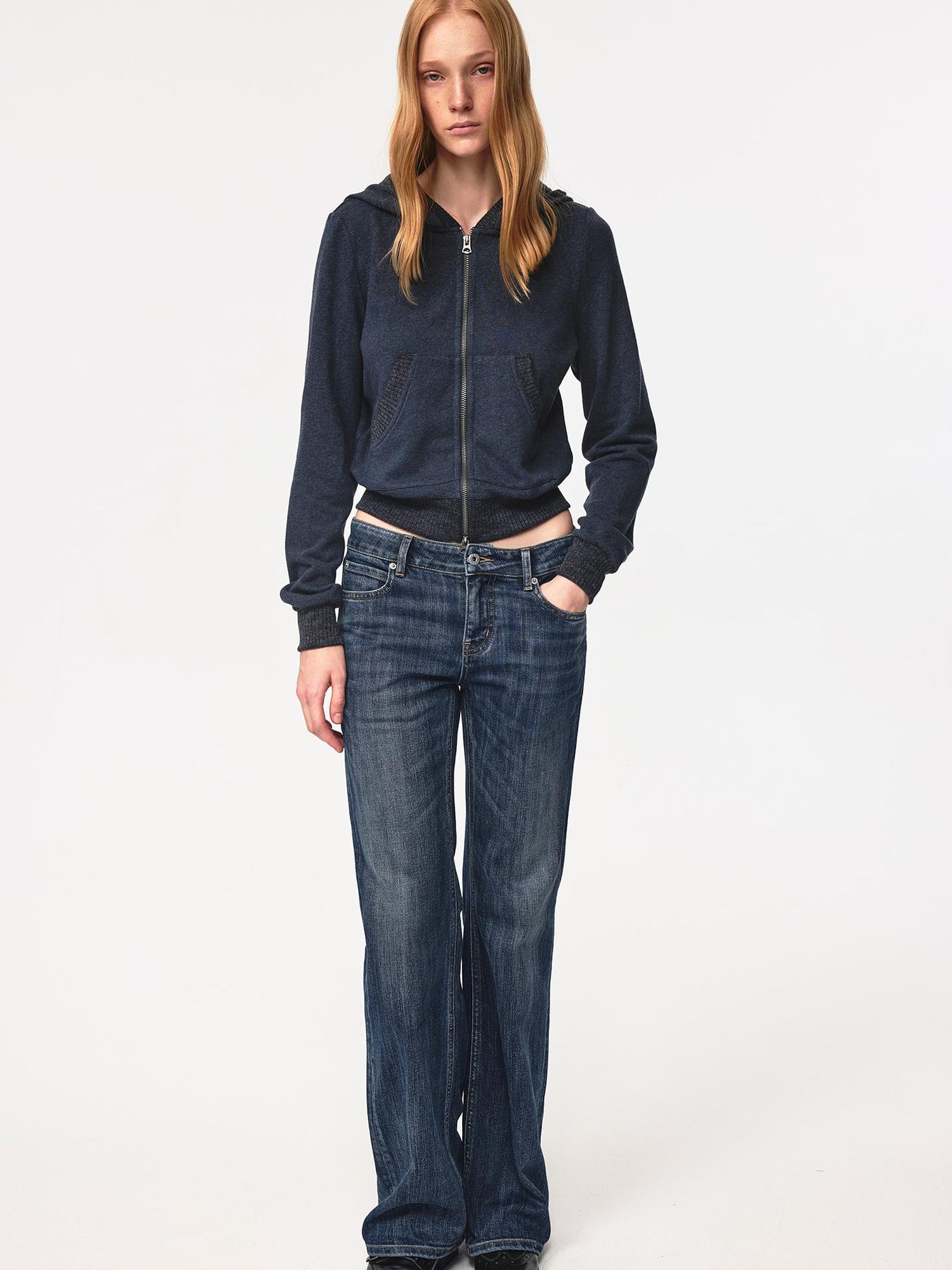 Northbutsouth Low Rise Slim Fit Vintage Washed Stretch Denim Jeans