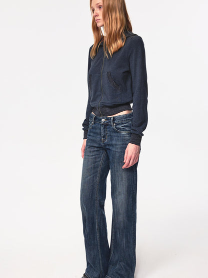 Northbutsouth Low Rise Slim Fit Vintage Washed Stretch Denim Jeans