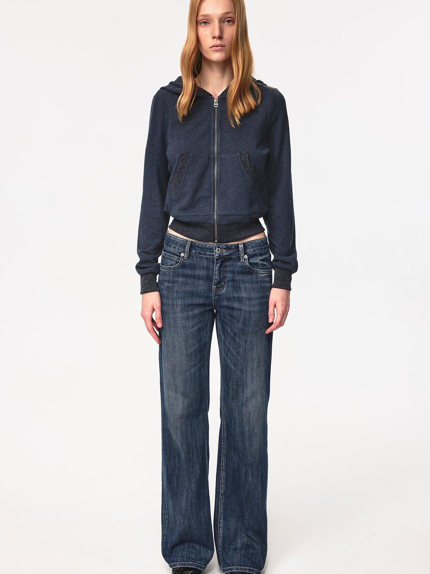 Northbutsouth Low Rise Slim Fit Vintage Washed Stretch Denim Jeans