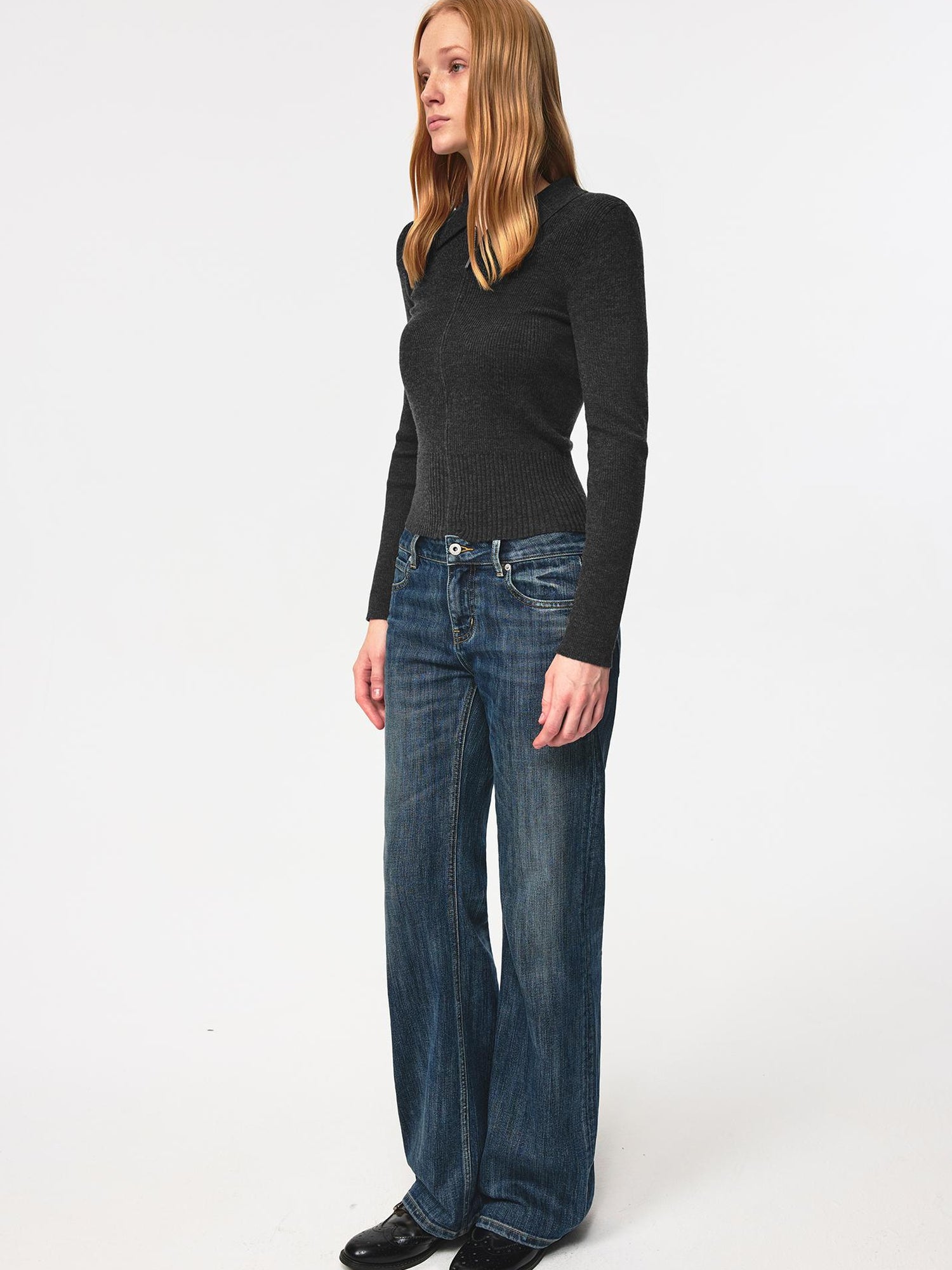 Northbutsouth Low Rise Slim Fit Vintage Washed Stretch Denim Jeans