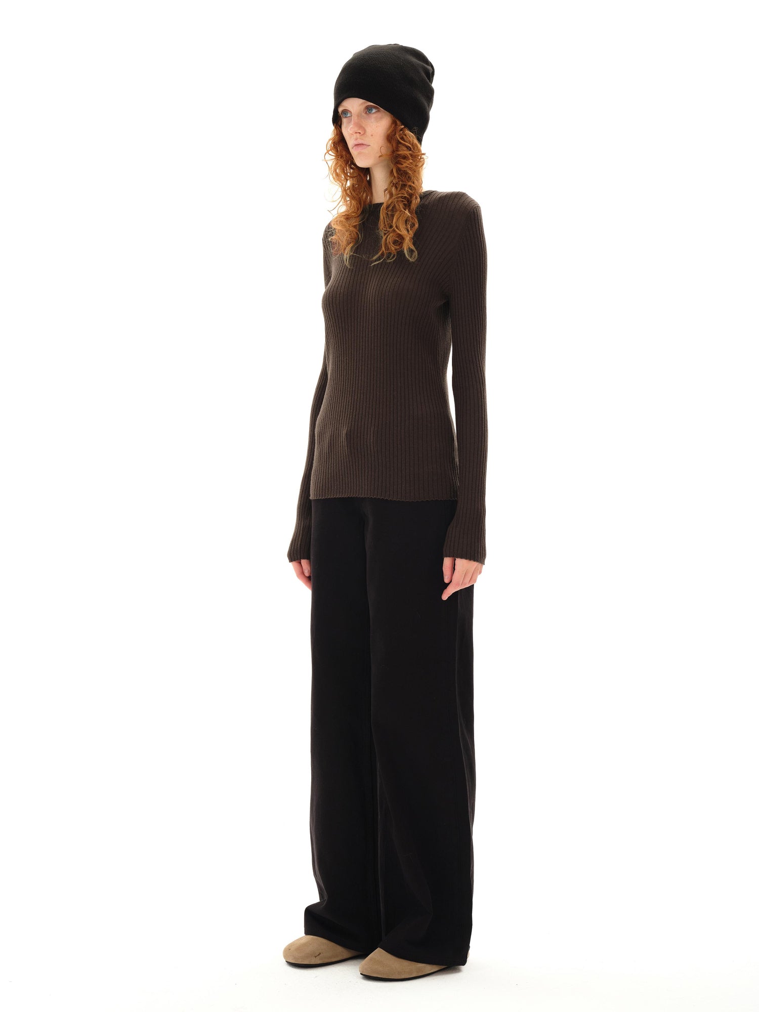 Northbutsouth Low Rise Wide Leg Black Twill Denim Trousers