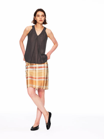 Northbutsouth Lustrous Ruched Back Tie Small V-neck Lightweight Women&