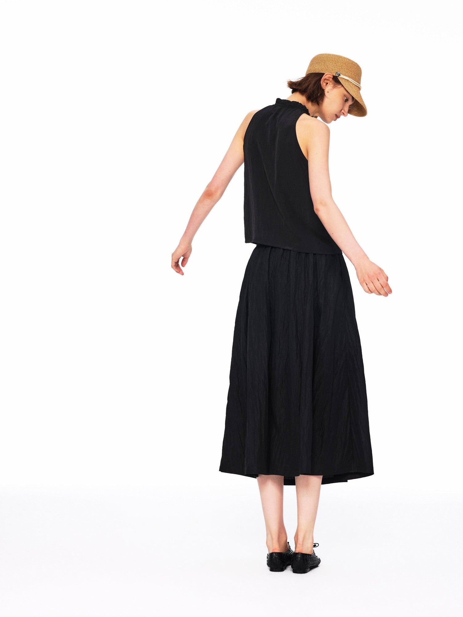 Northbutsouth Lustrous Textured Ruched Low Waist Women&