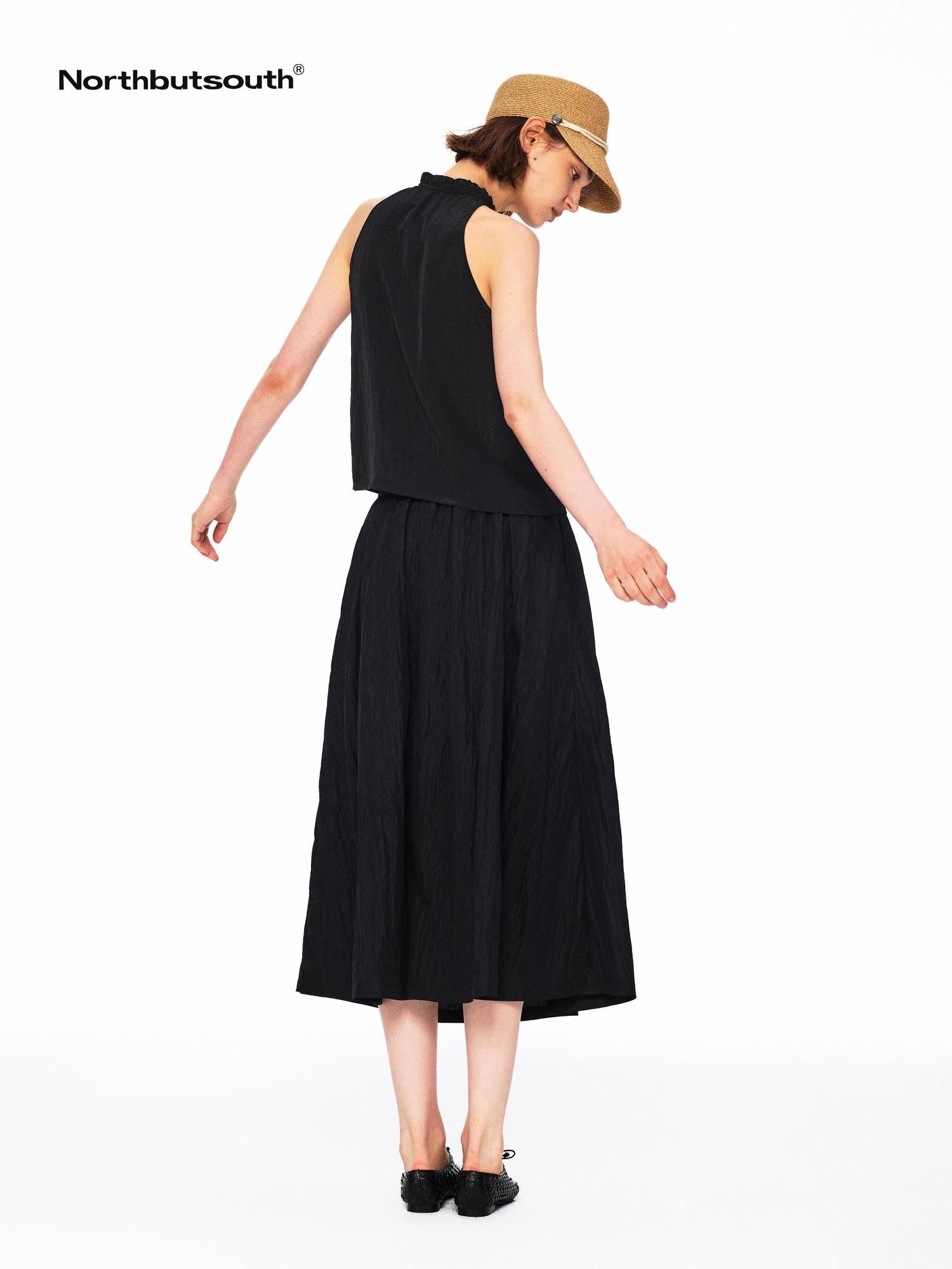 Northbutsouth Lustrous Textured Ruched Low Waist Women&