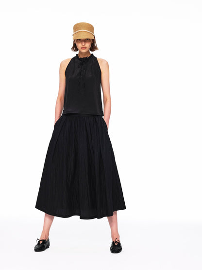 Northbutsouth Lustrous Textured Ruched Low Waist Women&