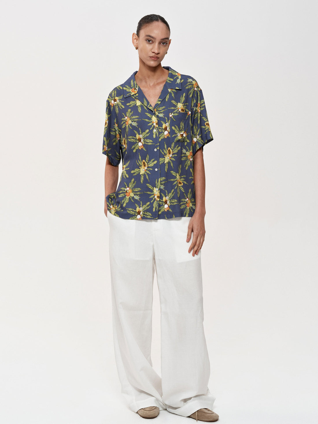 Northbutsouth Mid Rise Linen Blend Relaxed Fit Straight Leg Pants