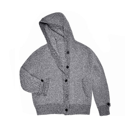 Northbutsouth_Mixed_Yarn_Wide_Placket_Button_Straight_Hooded_Women&