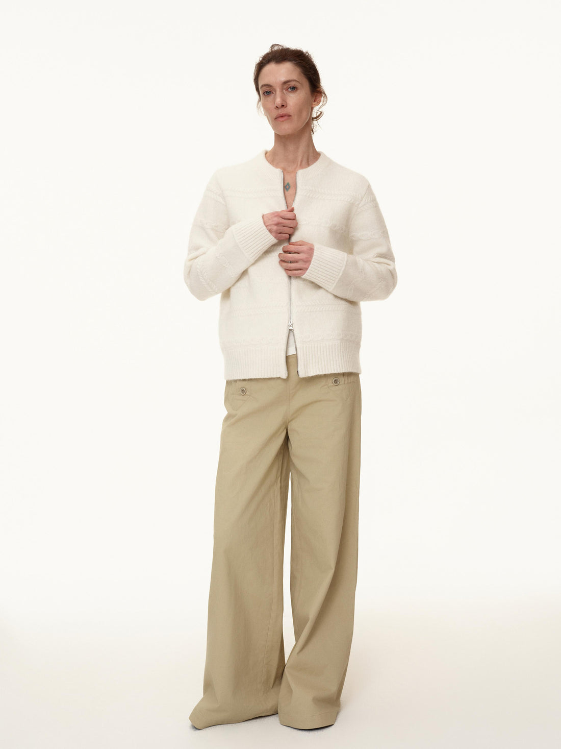 Northbutsouth Mohair Relief Cable Knit Cardigan