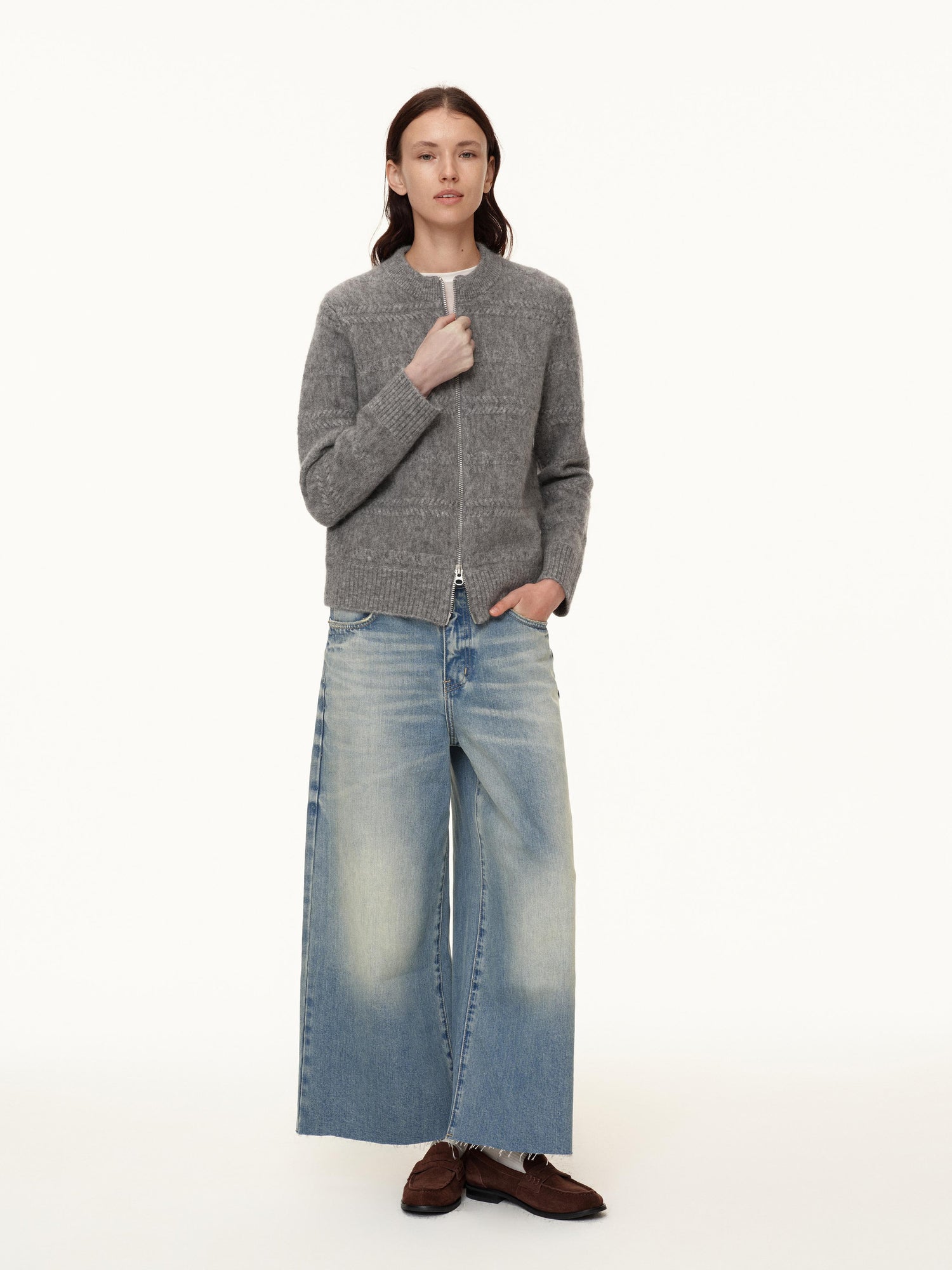 Northbutsouth Mohair Relief Cable Knit Cardigan