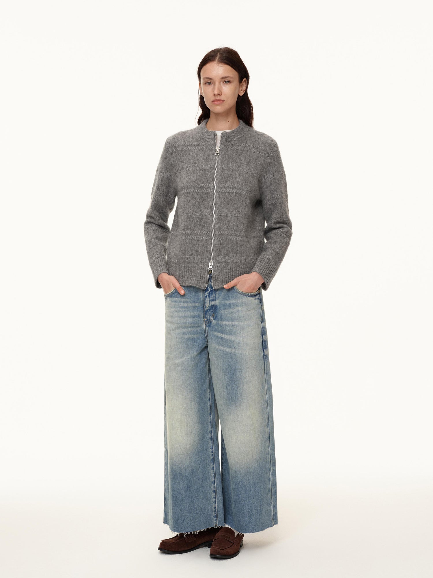 Northbutsouth Mohair Relief Cable Knit Cardigan