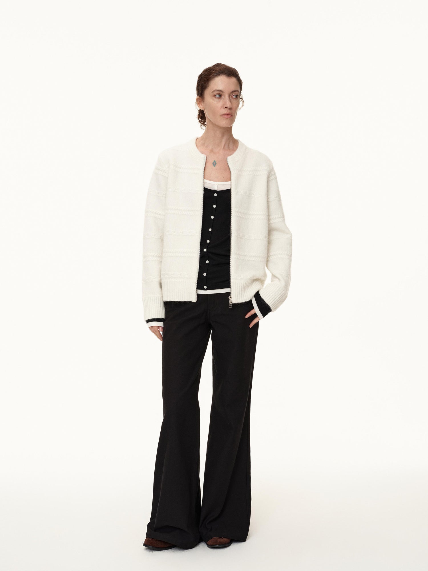 Northbutsouth Mohair Relief Cable Knit Cardigan