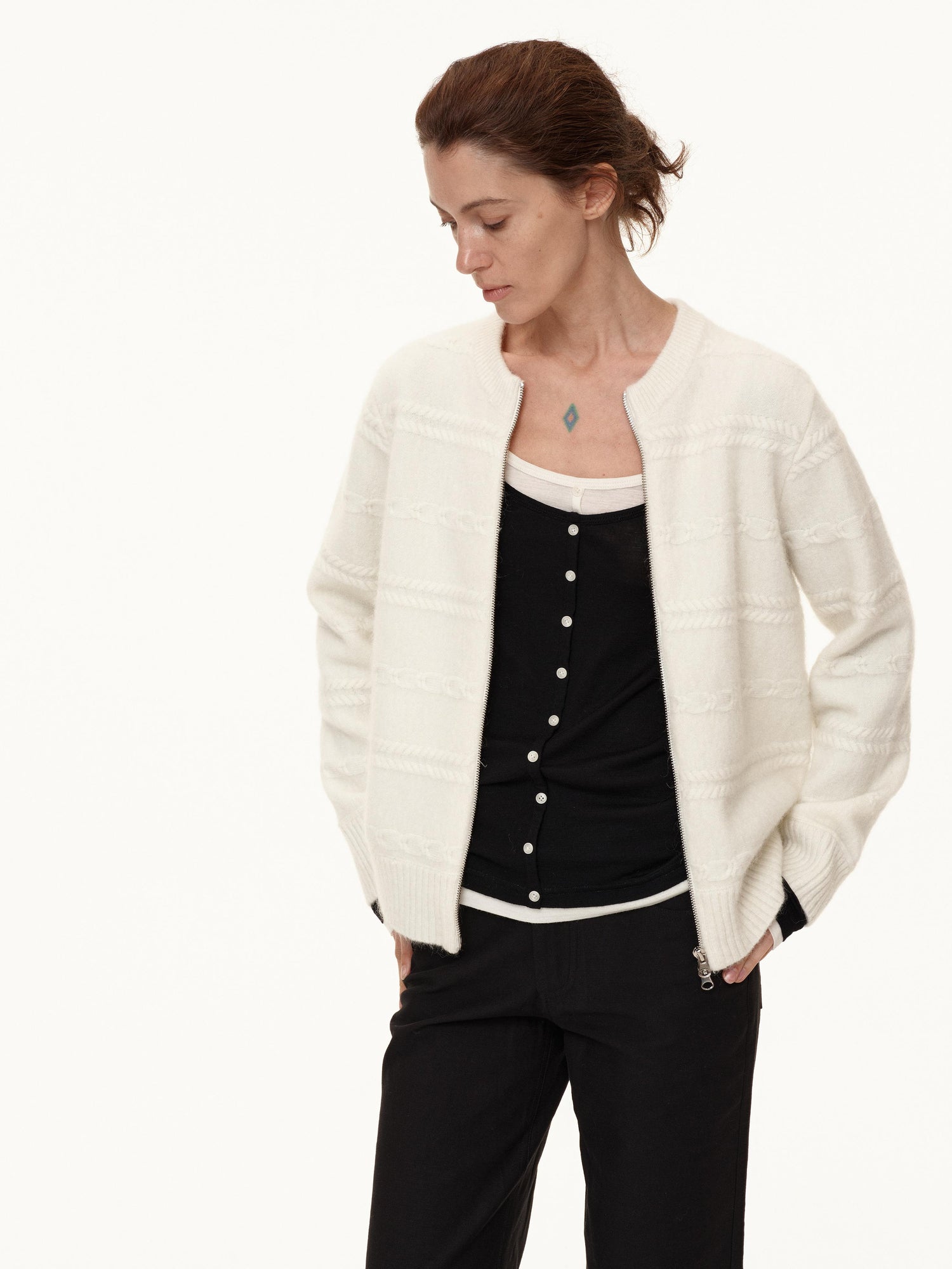 Northbutsouth Mohair Relief Cable Knit Cardigan