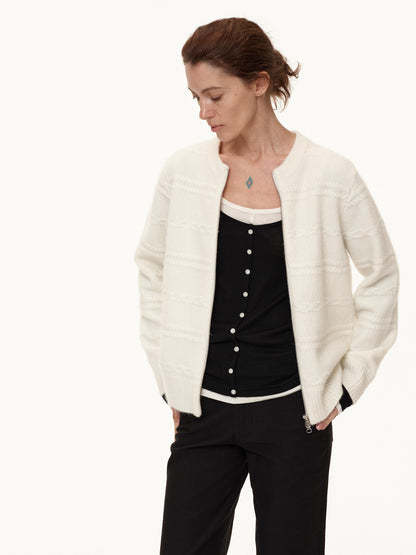 Northbutsouth Mohair Relief Cable Knit Cardigan